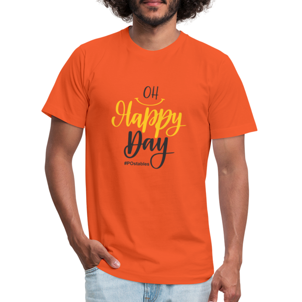 Oh Happy Day B Unisex Jersey T-Shirt by Bella + Canvas - orange