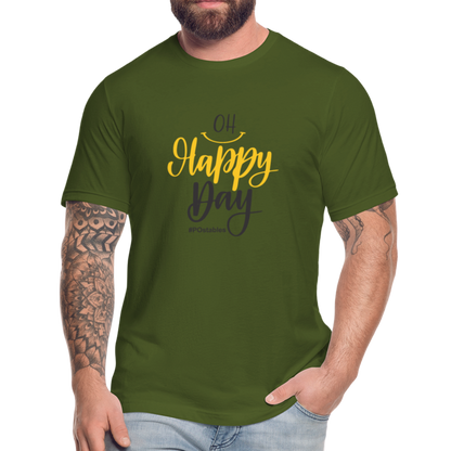 Oh Happy Day B Unisex Jersey T-Shirt by Bella + Canvas - olive