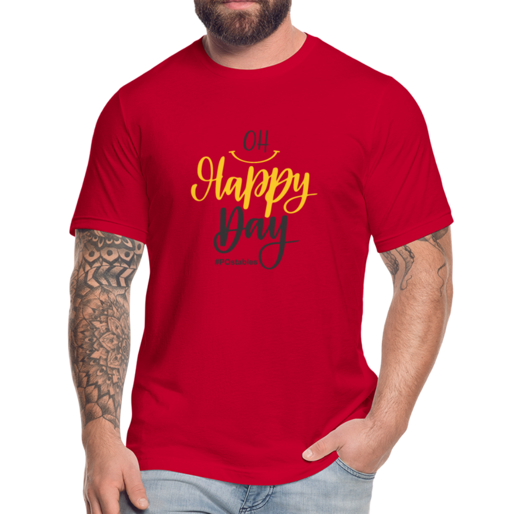 Oh Happy Day B Unisex Jersey T-Shirt by Bella + Canvas - red