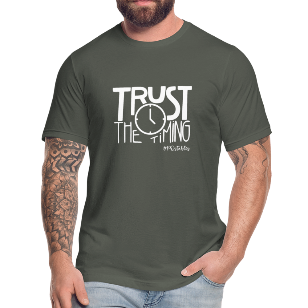 Trust The Timing Unisex Jersey T-Shirt by Bella + Canvas - asphalt