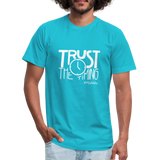 Trust The Timing Unisex Jersey T-Shirt by Bella + Canvas - turquoise