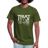 Trust The Timing Unisex Jersey T-Shirt by Bella + Canvas - olive