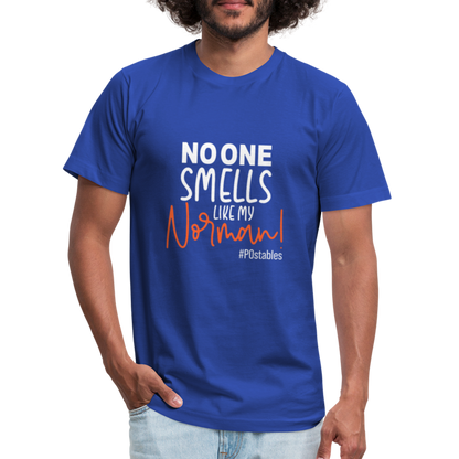 No One Smells Like my Norman W Unisex Jersey T-Shirt by Bella + Canvas - royal blue