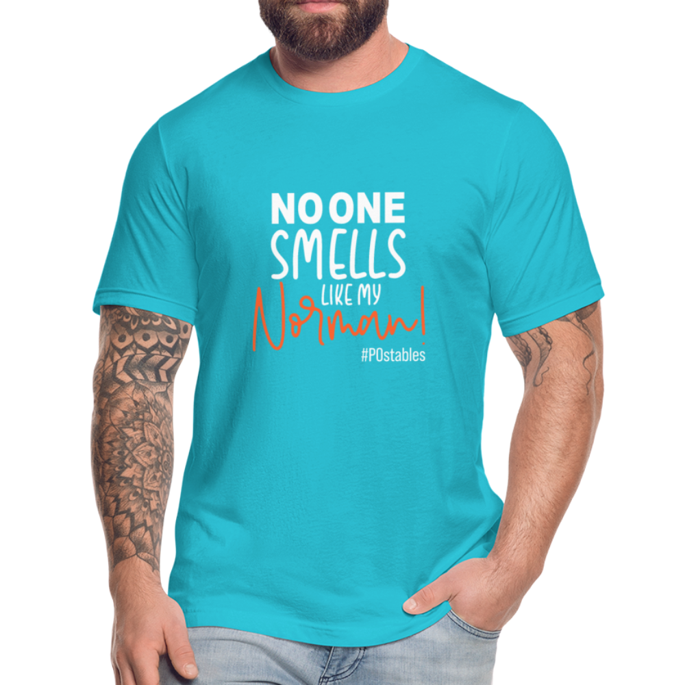 No One Smells Like my Norman W Unisex Jersey T-Shirt by Bella + Canvas - turquoise