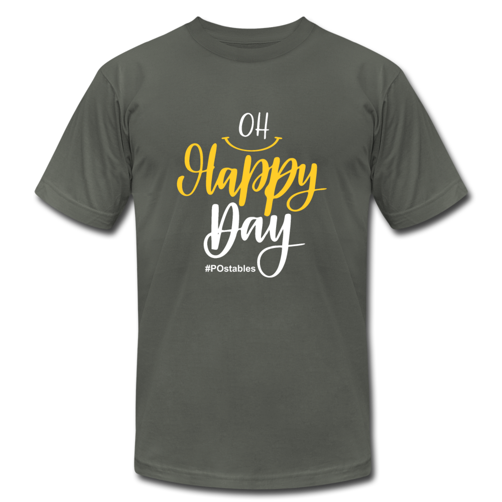 Oh Happy Day W Unisex Jersey T-Shirt by Bella + Canvas - asphalt