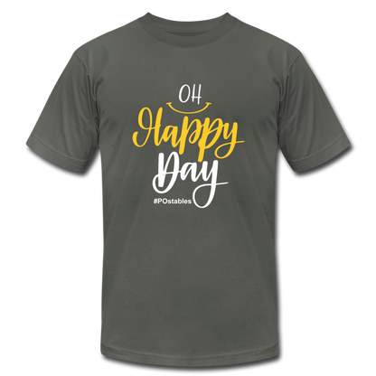 Oh Happy Day W Unisex Jersey T-Shirt by Bella + Canvas - asphalt