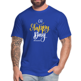 Oh Happy Day W Unisex Jersey T-Shirt by Bella + Canvas - royal blue