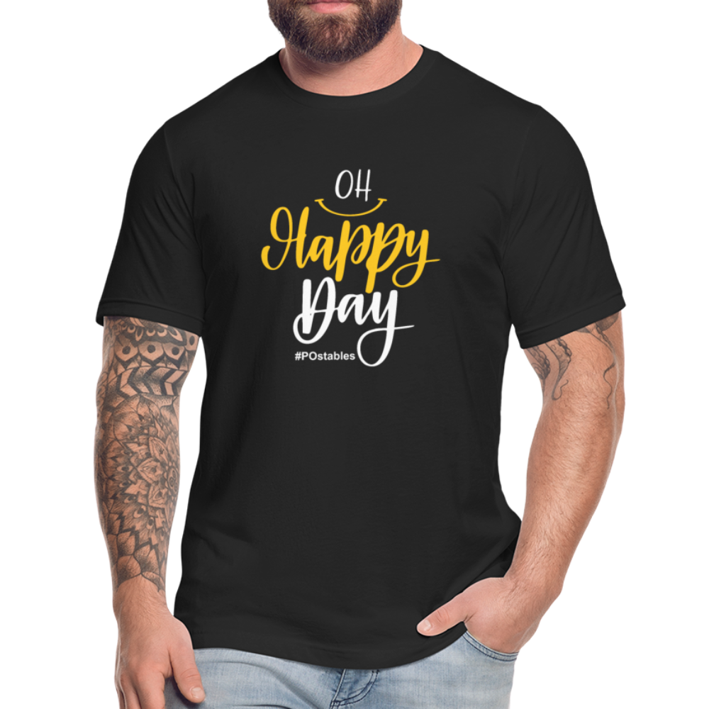 Oh Happy Day W Unisex Jersey T-Shirt by Bella + Canvas - black