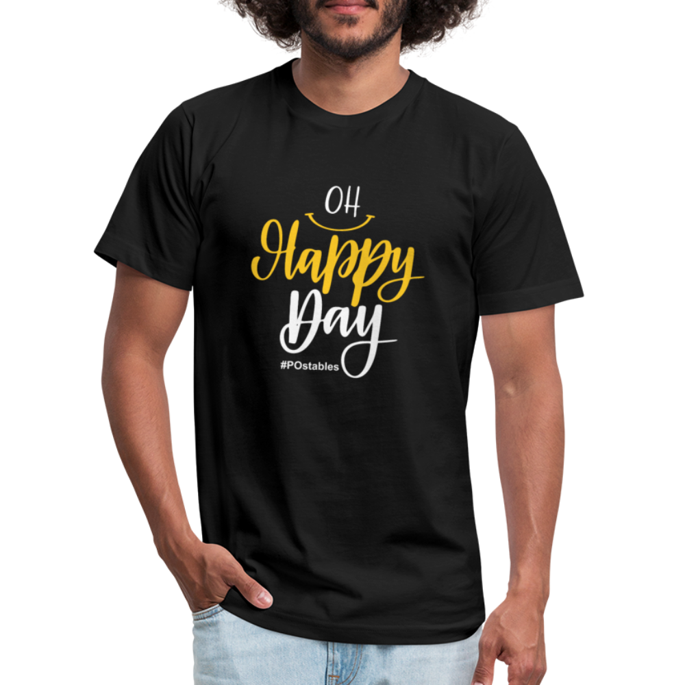 Oh Happy Day W Unisex Jersey T-Shirt by Bella + Canvas - black