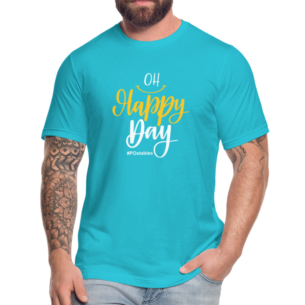 Oh Happy Day W Unisex Jersey T-Shirt by Bella + Canvas - turquoise