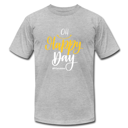 Oh Happy Day W Unisex Jersey T-Shirt by Bella + Canvas - heather gray
