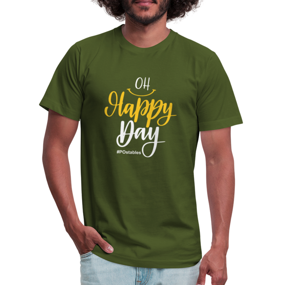 Oh Happy Day W Unisex Jersey T-Shirt by Bella + Canvas - olive