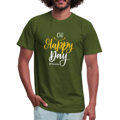 Oh Happy Day W Unisex Jersey T-Shirt by Bella + Canvas - olive