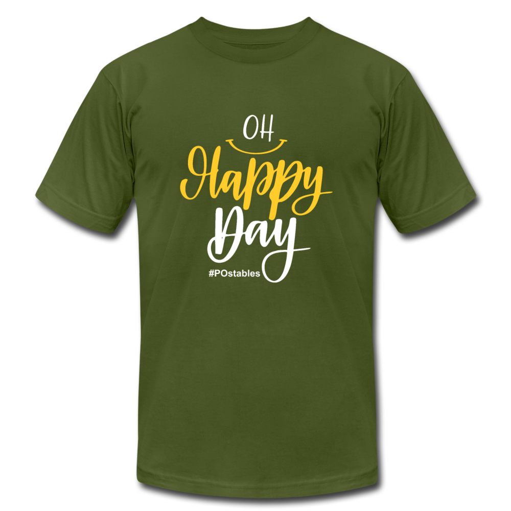 Oh Happy Day W Unisex Jersey T-Shirt by Bella + Canvas - olive