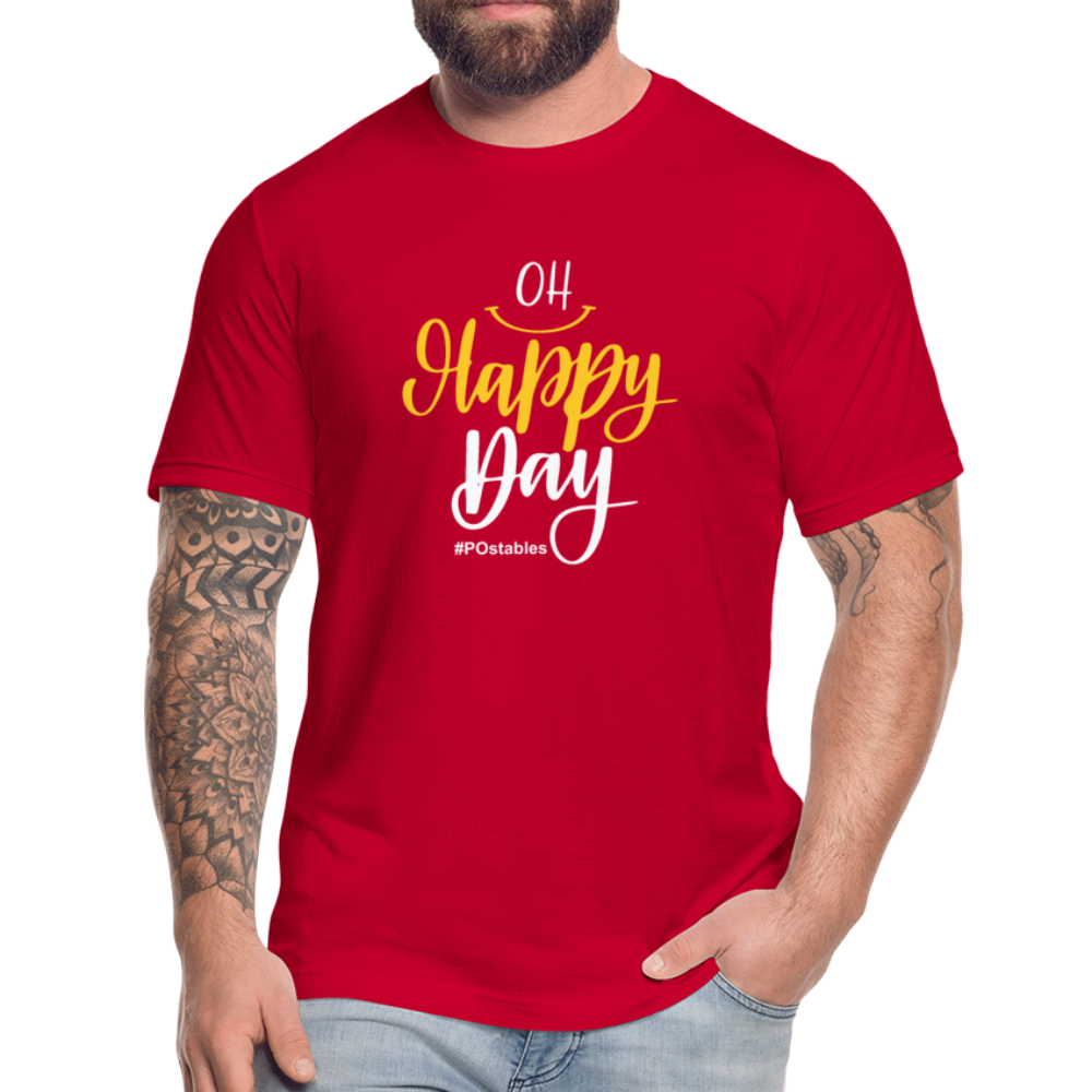 Oh Happy Day W Unisex Jersey T-Shirt by Bella + Canvas - red