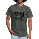 Trust The Timing B Unisex Jersey T-Shirt by Bella + Canvas - asphalt