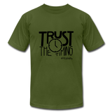 Trust The Timing B Unisex Jersey T-Shirt by Bella + Canvas - olive