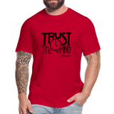 Trust The Timing B Unisex Jersey T-Shirt by Bella + Canvas - red