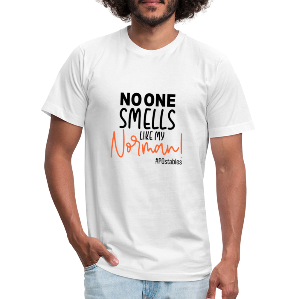 No One Smells Like my Norman B Unisex Jersey T-Shirt by Bella + Canvas - white