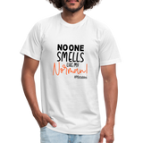 No One Smells Like my Norman B Unisex Jersey T-Shirt by Bella + Canvas - white