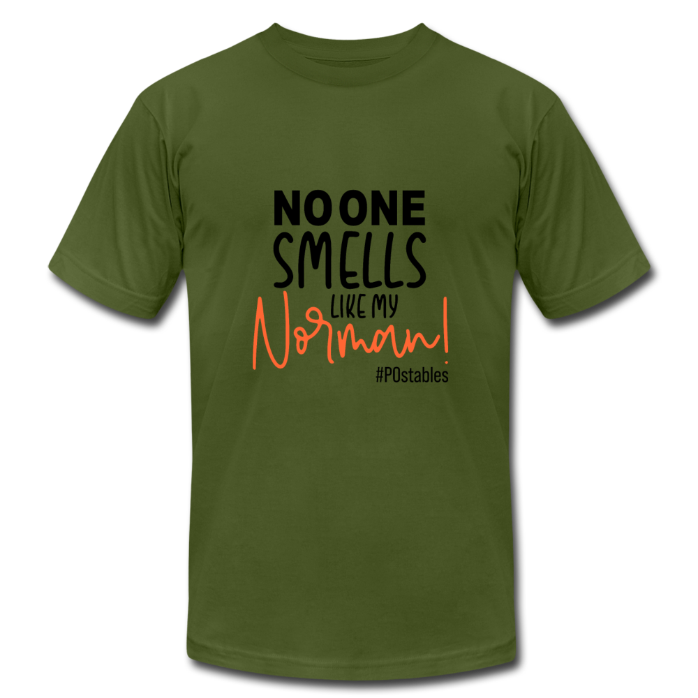 No One Smells Like my Norman B Unisex Jersey T-Shirt by Bella + Canvas - olive