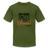 No One Smells Like my Norman B Unisex Jersey T-Shirt by Bella + Canvas - olive