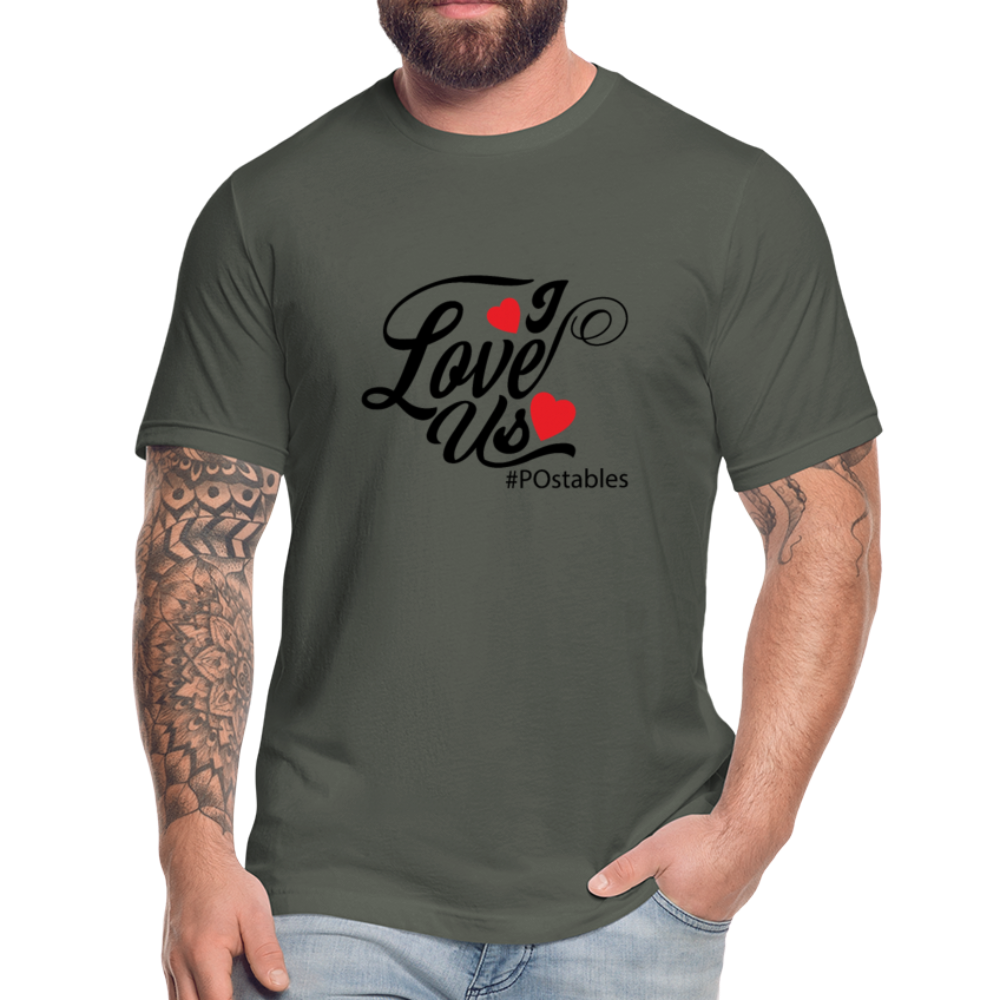 I Love Us B Unisex Jersey T-Shirt by Bella + Canvas - asphalt