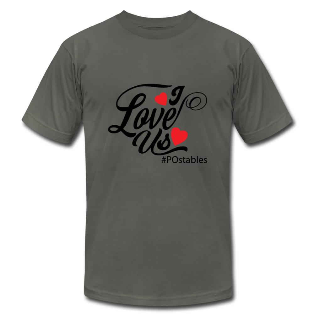 I Love Us B Unisex Jersey T-Shirt by Bella + Canvas - asphalt