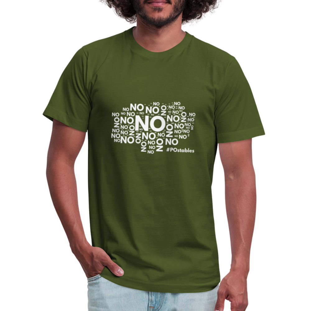 No No NO Unisex Jersey T-Shirt by Bella + Canvas - olive