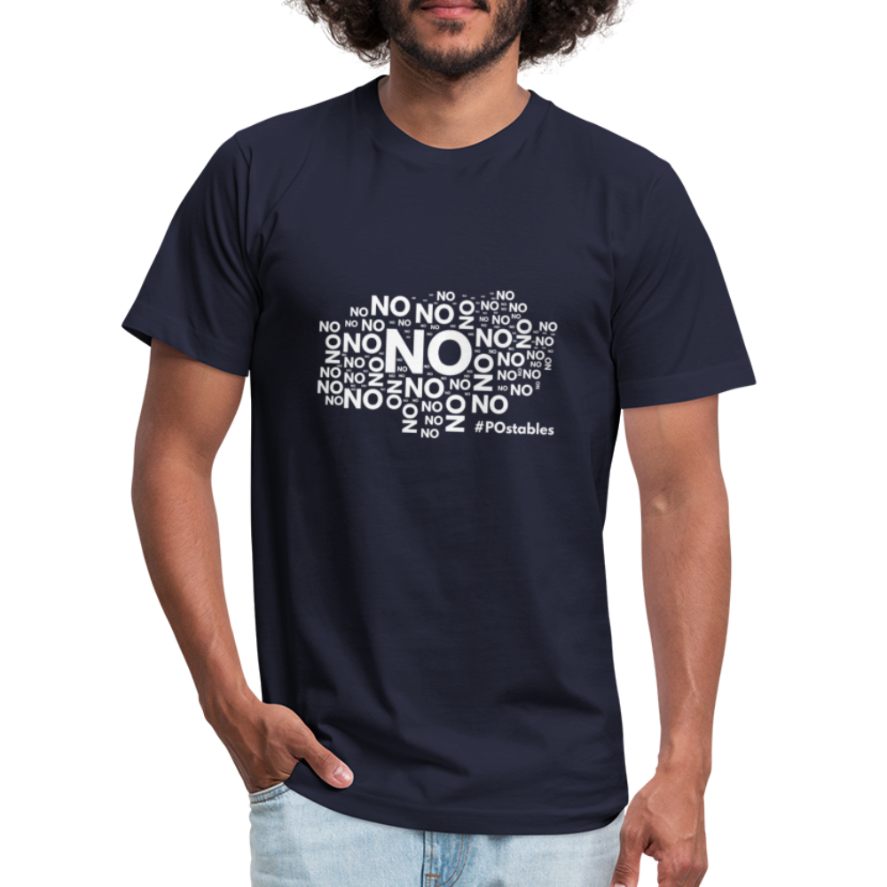 No No NO Unisex Jersey T-Shirt by Bella + Canvas - navy