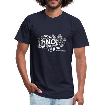 No No NO Unisex Jersey T-Shirt by Bella + Canvas - navy