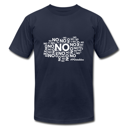 No No NO Unisex Jersey T-Shirt by Bella + Canvas - navy