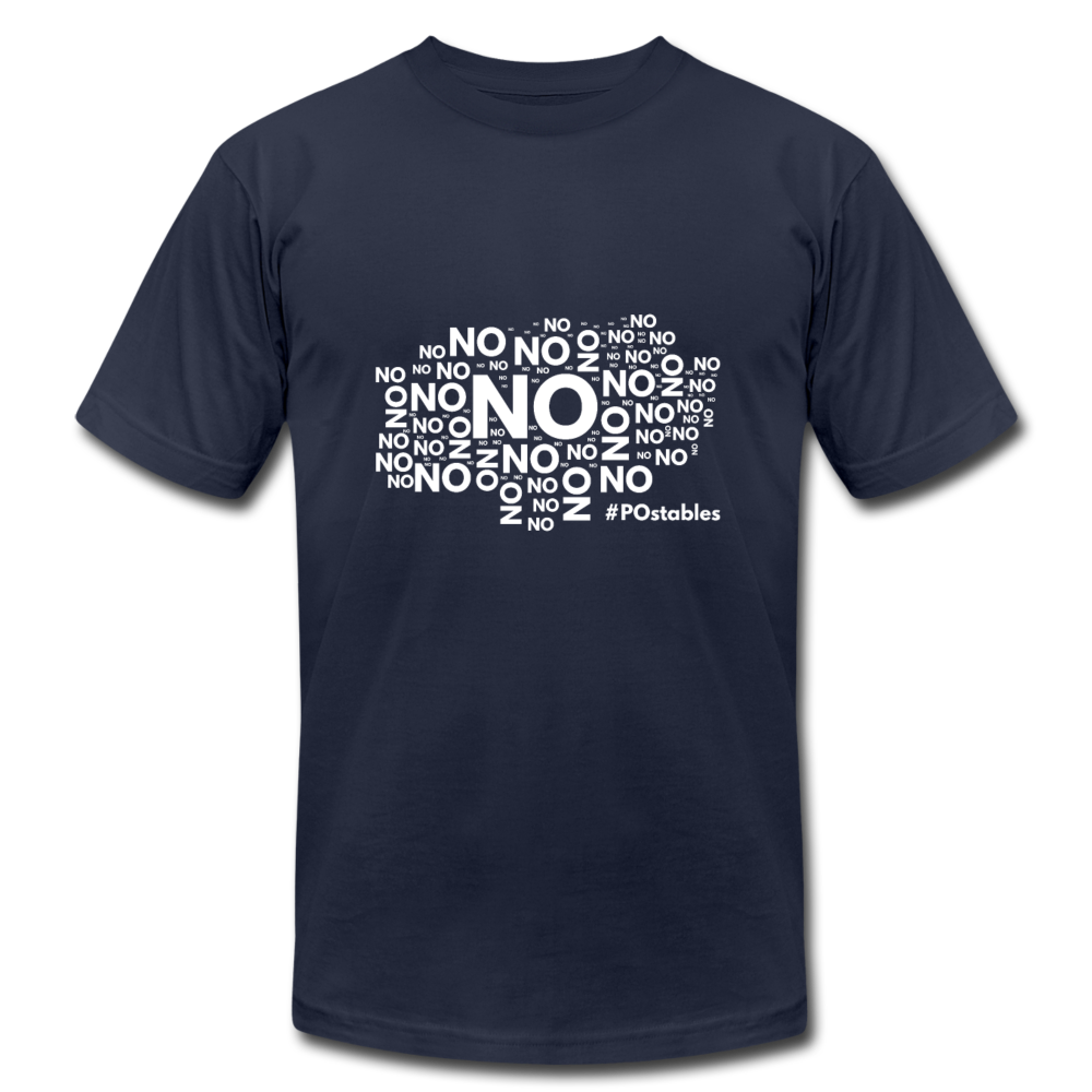 No No NO Unisex Jersey T-Shirt by Bella + Canvas - navy