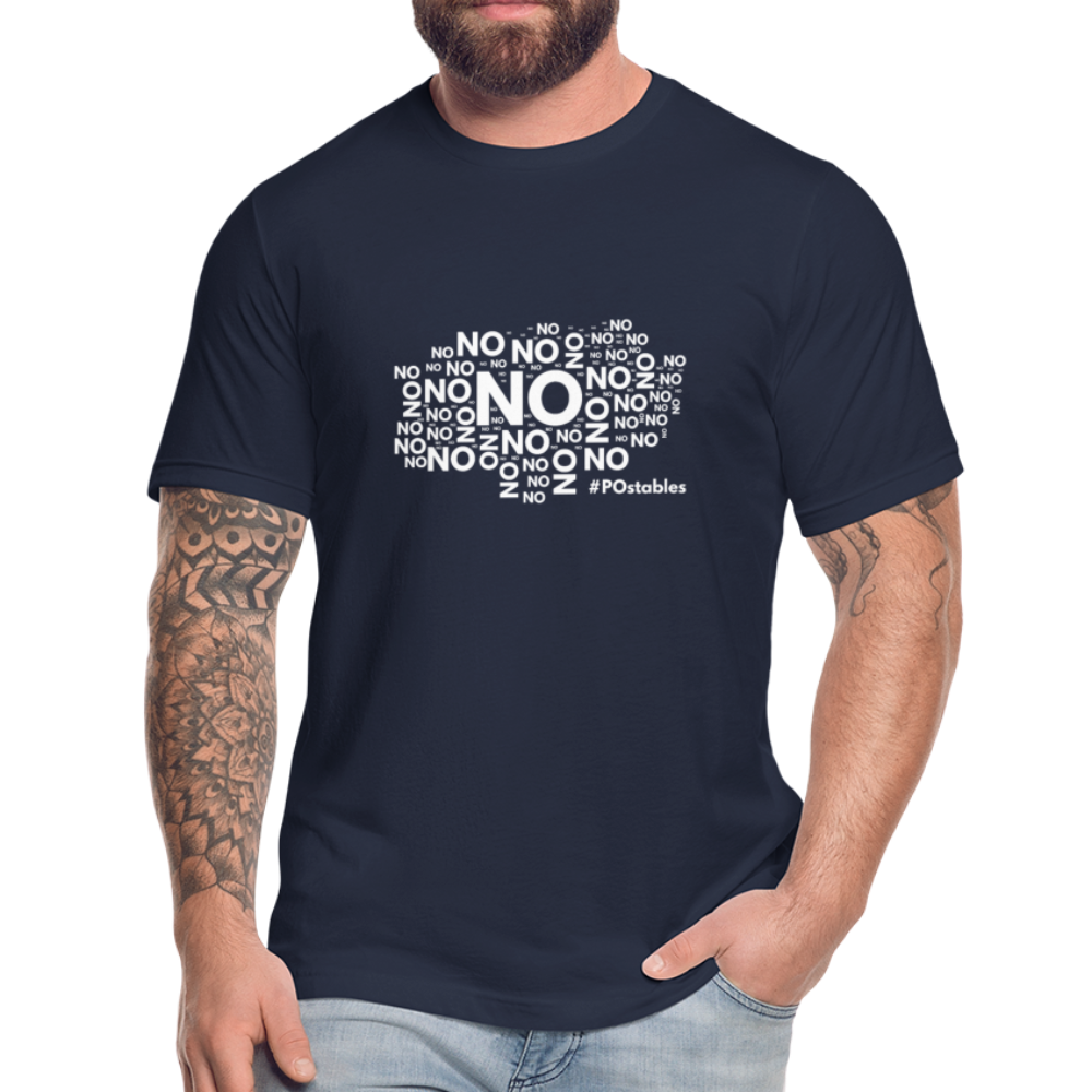 No No NO Unisex Jersey T-Shirt by Bella + Canvas - navy