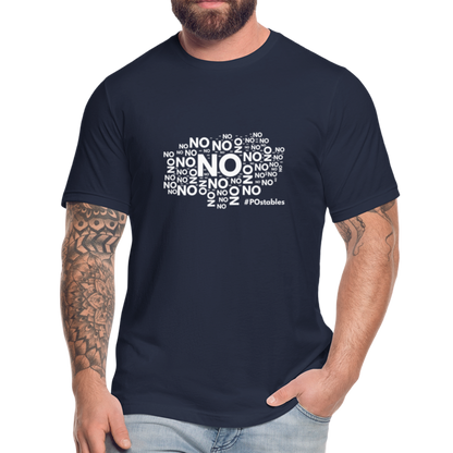 No No NO Unisex Jersey T-Shirt by Bella + Canvas - navy