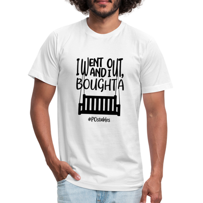 I went out, and I bought a porch swing B Unisex Jersey T-Shirt by Bella + Canvas - white