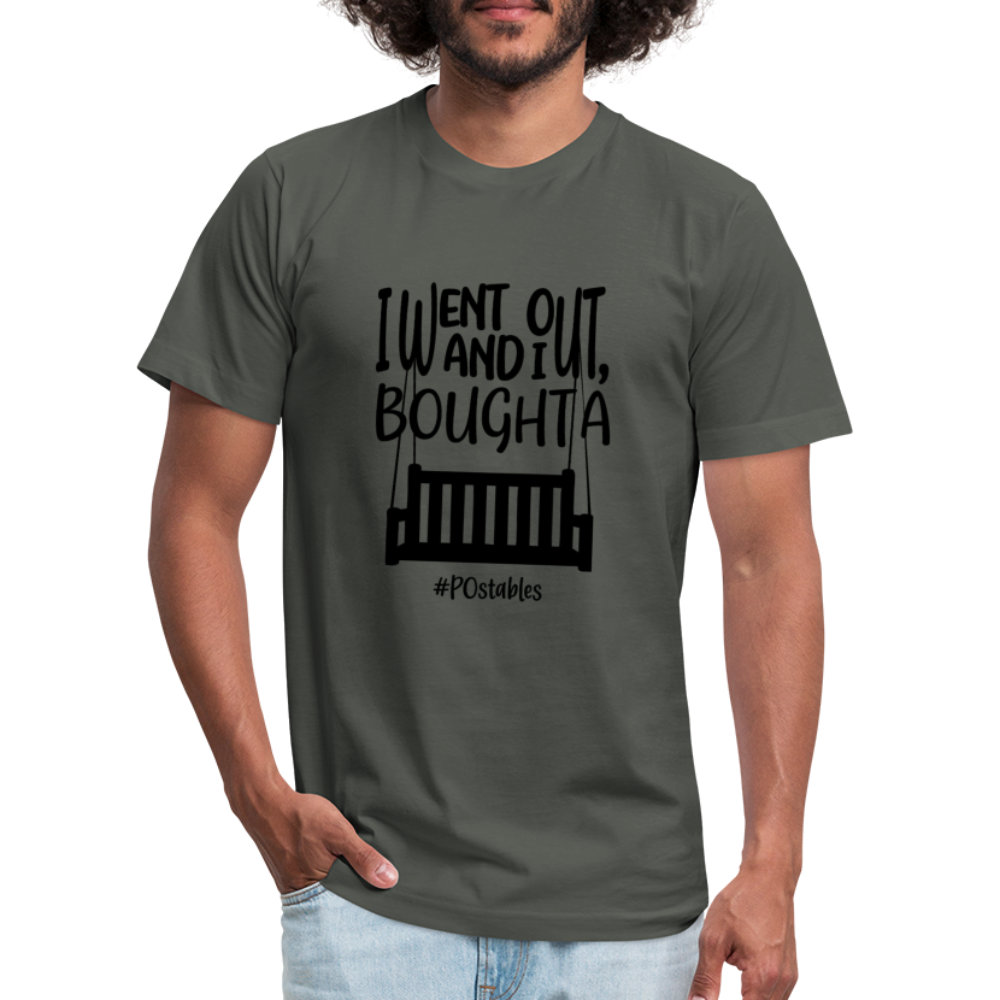 I went out, and I bought a porch swing B Unisex Jersey T-Shirt by Bella + Canvas - asphalt