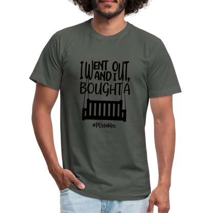 I went out, and I bought a porch swing B Unisex Jersey T-Shirt by Bella + Canvas - asphalt