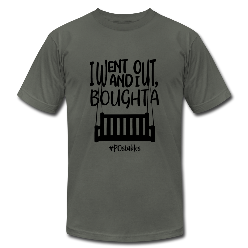 I went out, and I bought a porch swing B Unisex Jersey T-Shirt by Bella + Canvas - asphalt