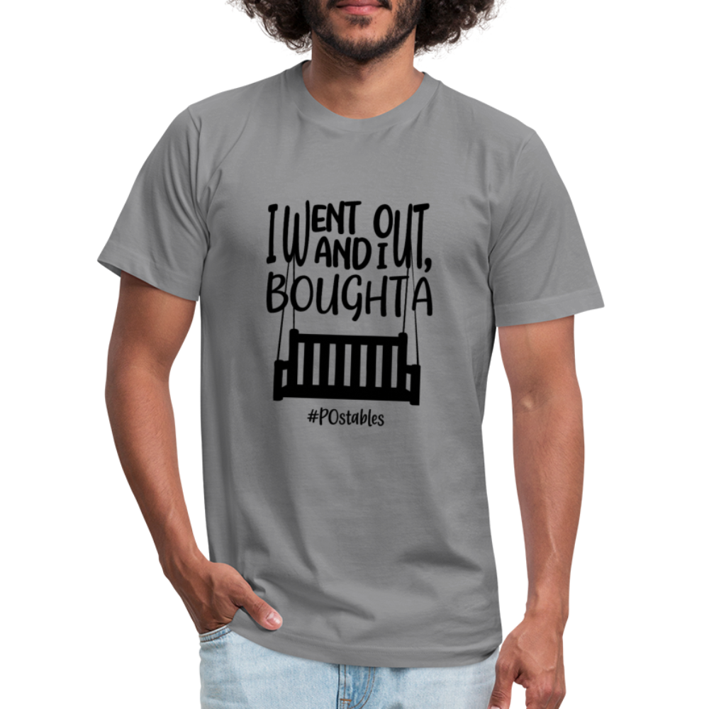I went out, and I bought a porch swing B Unisex Jersey T-Shirt by Bella + Canvas - slate