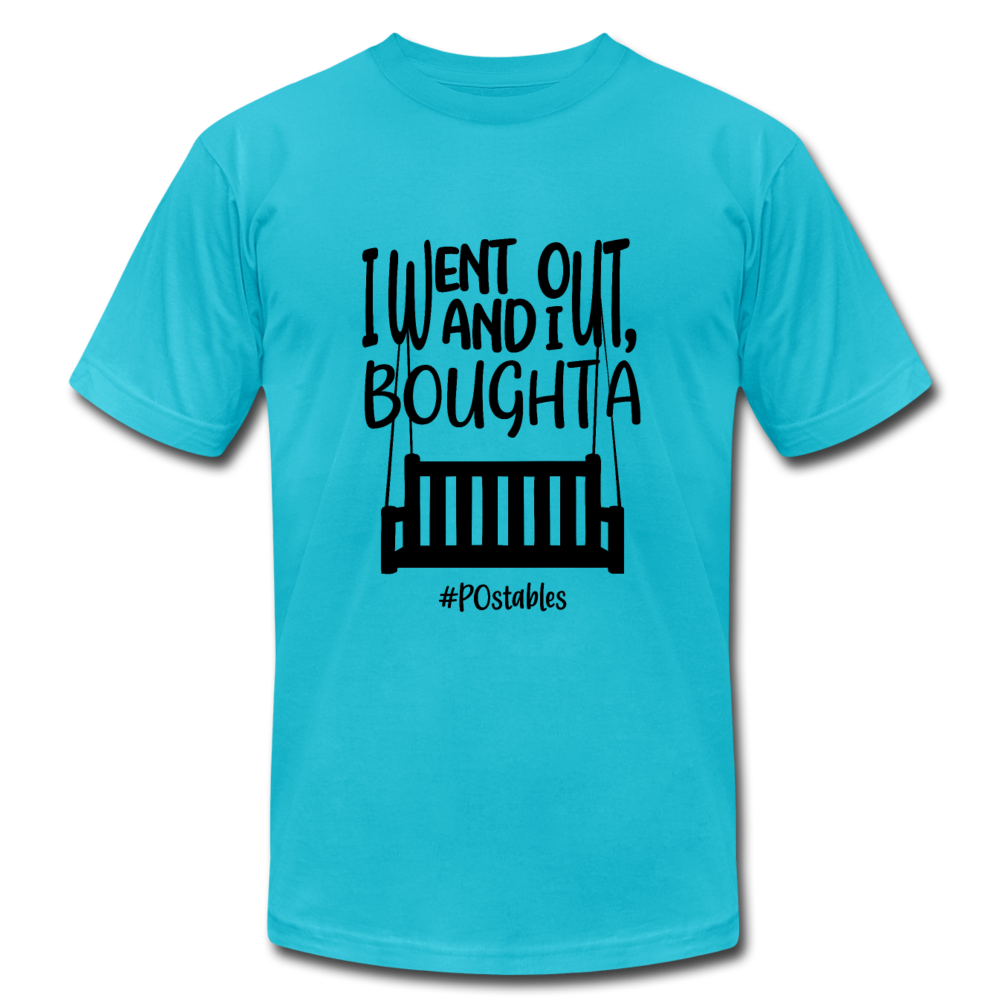 I went out, and I bought a porch swing B Unisex Jersey T-Shirt by Bella + Canvas - turquoise