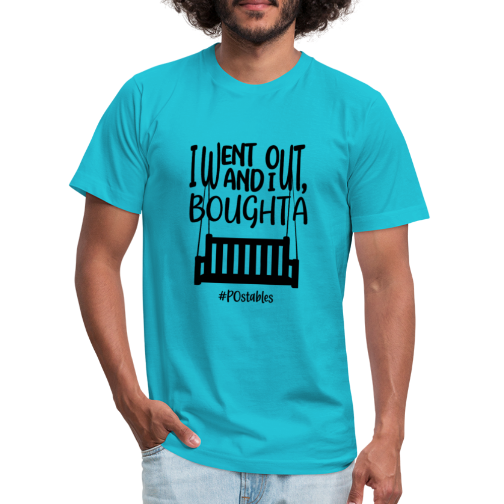 I went out, and I bought a porch swing B Unisex Jersey T-Shirt by Bella + Canvas - turquoise