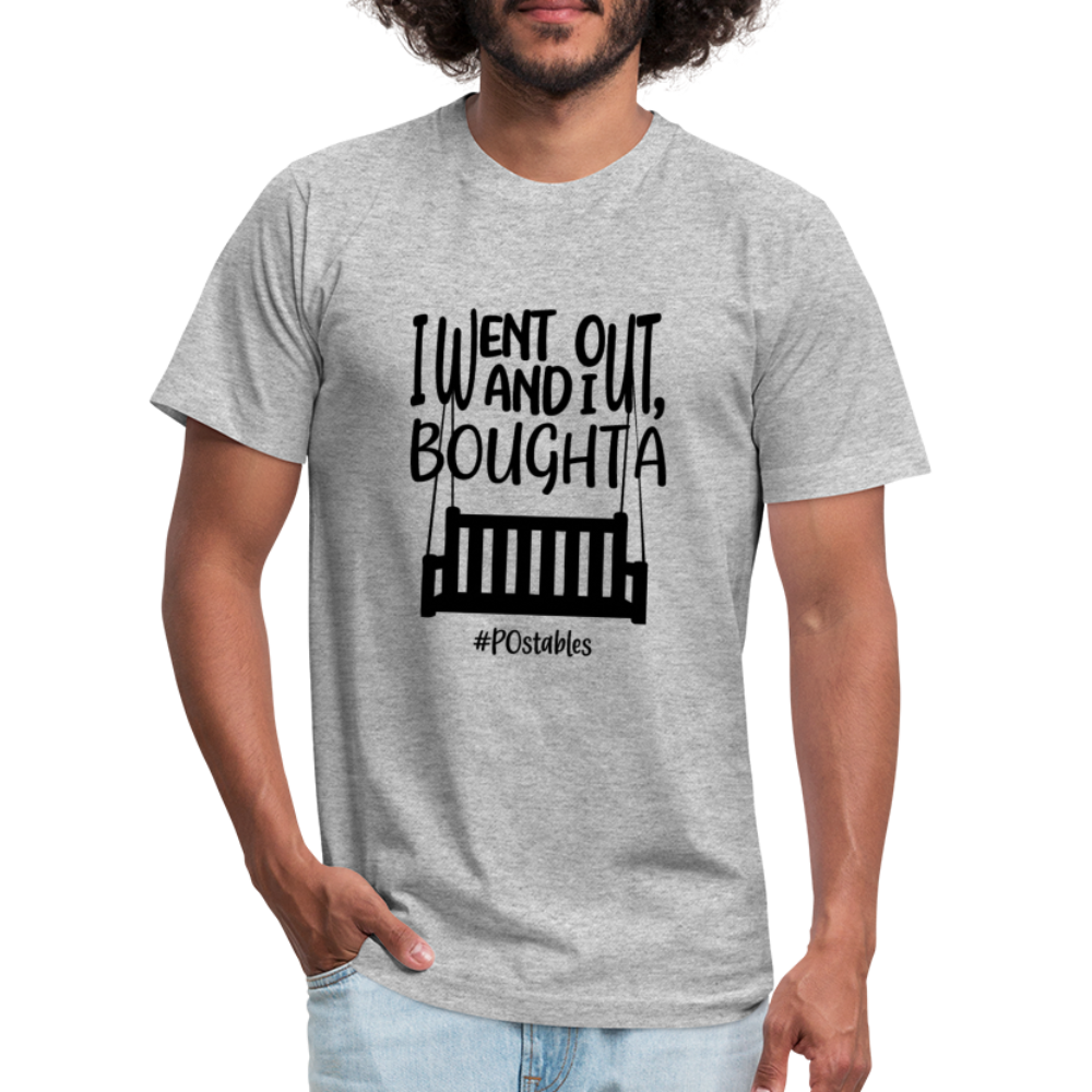 I went out, and I bought a porch swing B Unisex Jersey T-Shirt by Bella + Canvas - heather gray