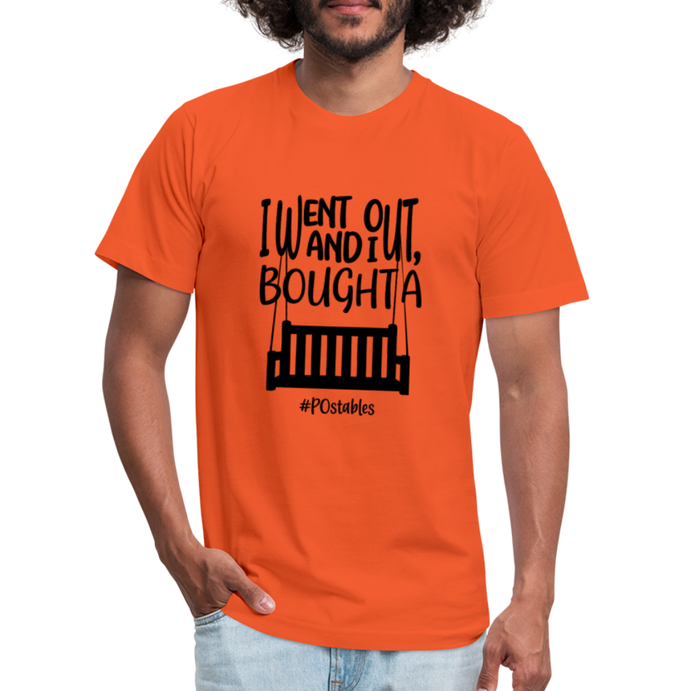 I went out, and I bought a porch swing B Unisex Jersey T-Shirt by Bella + Canvas - orange