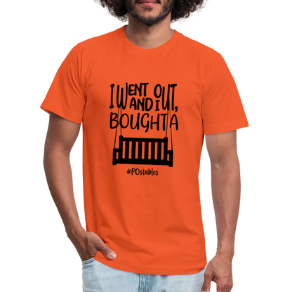 I went out, and I bought a porch swing B Unisex Jersey T-Shirt by Bella + Canvas - orange