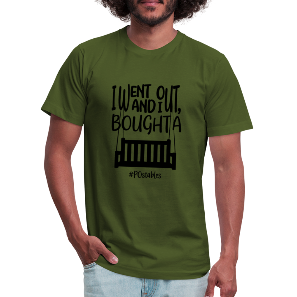 I went out, and I bought a porch swing B Unisex Jersey T-Shirt by Bella + Canvas - olive