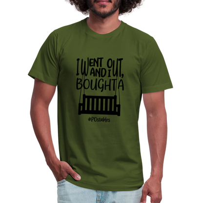 I went out, and I bought a porch swing B Unisex Jersey T-Shirt by Bella + Canvas - olive