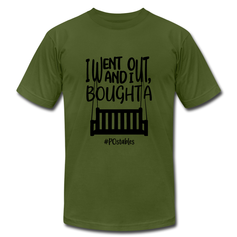 I went out, and I bought a porch swing B Unisex Jersey T-Shirt by Bella + Canvas - olive