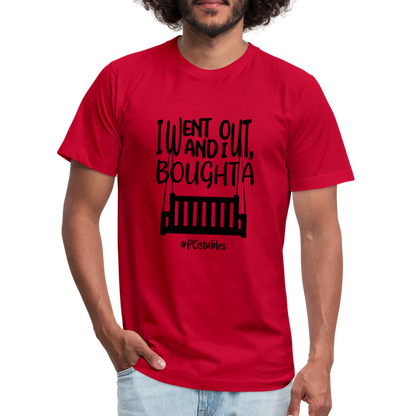 I went out, and I bought a porch swing B Unisex Jersey T-Shirt by Bella + Canvas - red