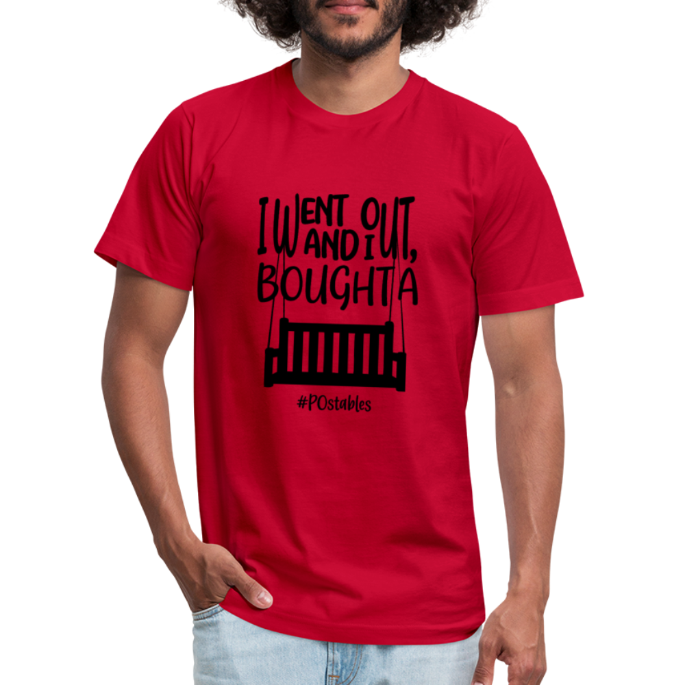 I went out, and I bought a porch swing B Unisex Jersey T-Shirt by Bella + Canvas - red